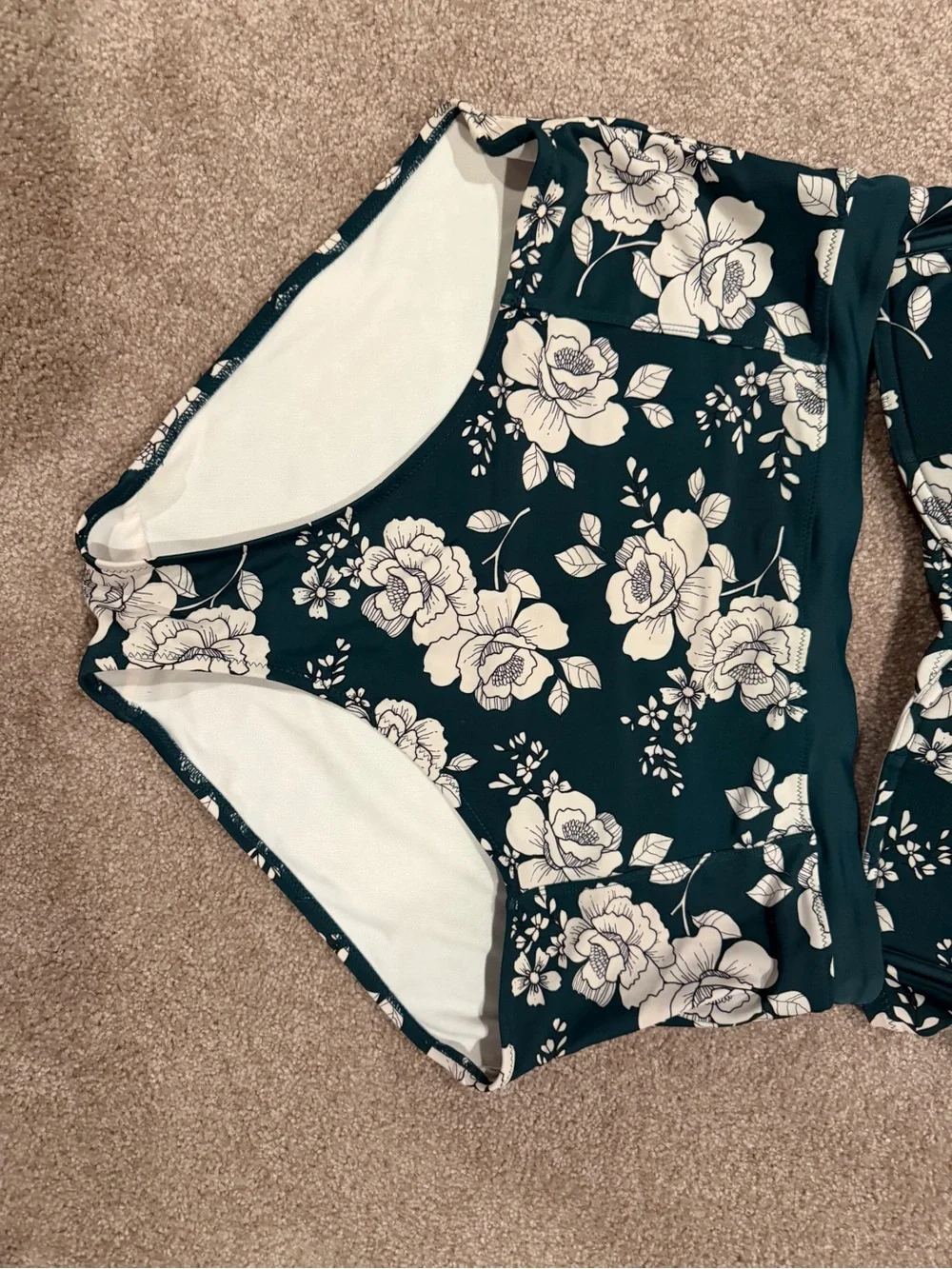 Adore Me High Waist Bikini Set Vintage Floral Teal Underwire Retro Pin-Up 1X